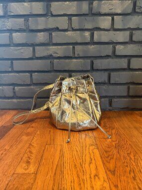 Vintage 1990s Cache Gold Metallic Bucket Bag
